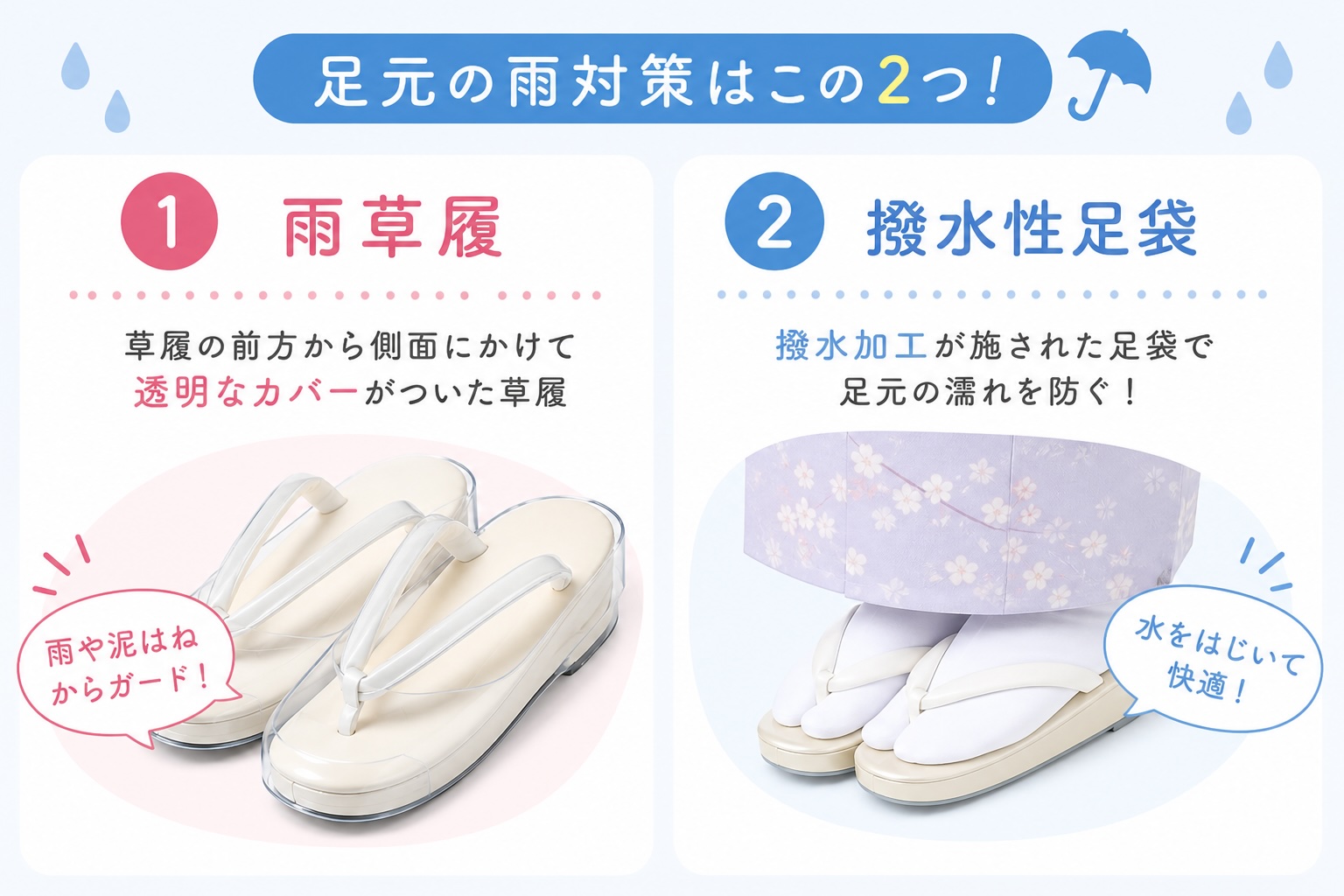 雨の日の草履の種類